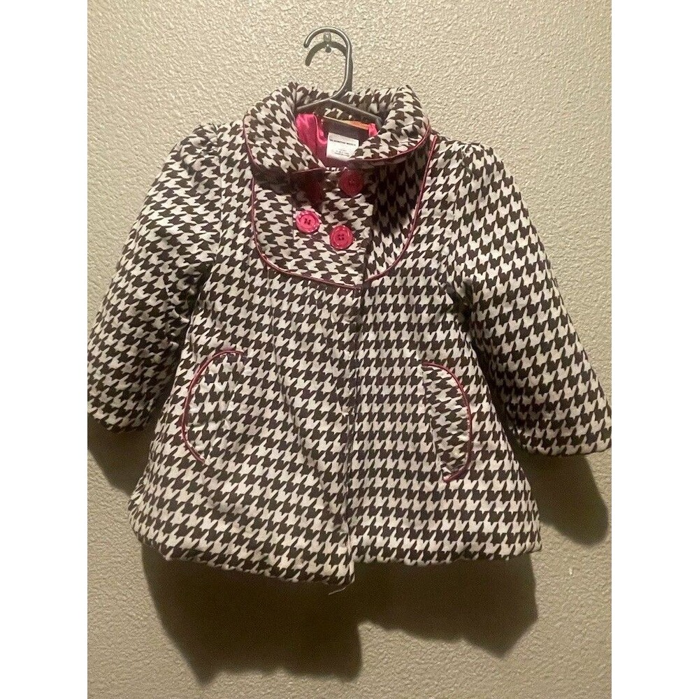 Penelope Mack LTD Baby Girl \Brown/White Checkered Coat Size 24M